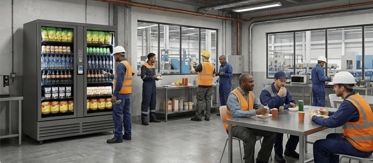 Smart cooler in a manufacturing break room
